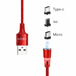Magnetisk 3-i-1 Ladekabel - USB til Type-C / Iso / Micro