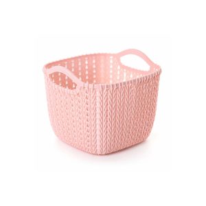 Oppbevaringskurv med håndtak Lys peach