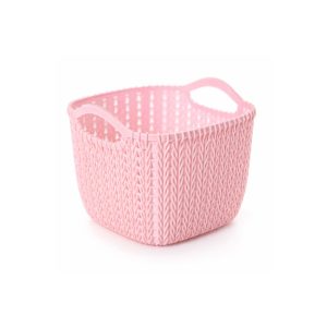 Oppbevaringskurv med håndtak Rosa