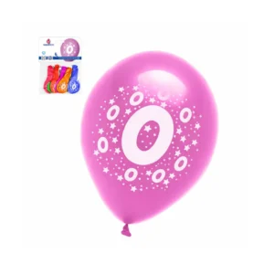 Ballonger tall 0 assorterte farger 6 stk