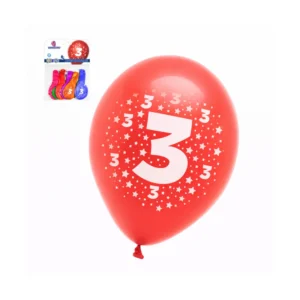 Ballonger tall 3 assorterte farger 6 stk