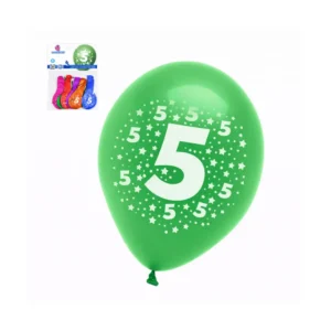 Ballonger tall 5 assorterte farger 6 stk
