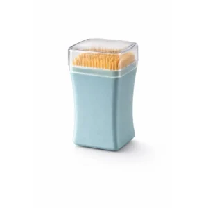 Bambus tannpirkere i dispenser Blå