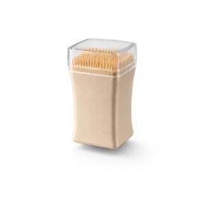 Bambus tannpirkere i dispenser Lys Peach