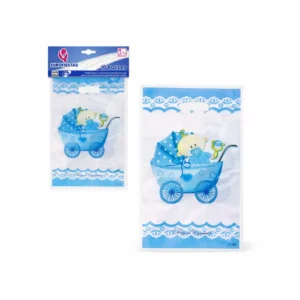 Godteposer blå barnevogn 10 stk