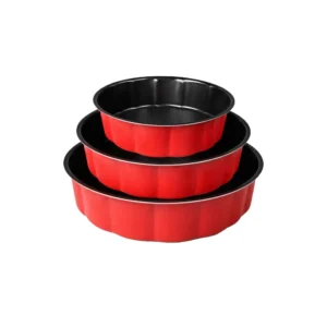 Kakeformsett 3 stk blomstermønster 20/24/28 cm