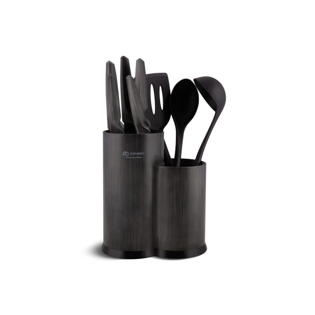 Kjøkkenknivsett 9 deler med stativ