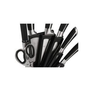 Knivsett 8 deler – karbonstål med roterende stativ