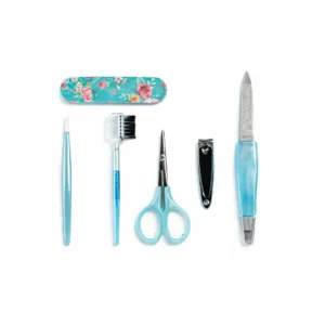 Komplett manikyrsett 6 deler Blå