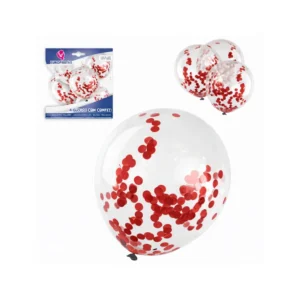 Konfettiballonger rød 4 stk