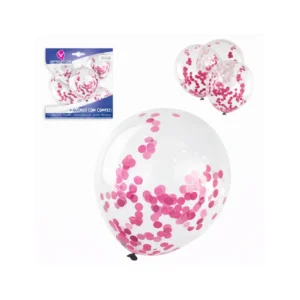 Konfettiballonger rosa 4 stk
