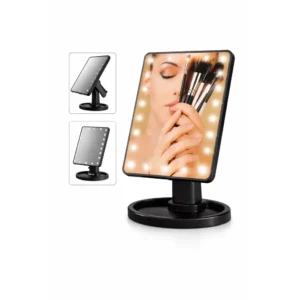 LED sminkespeil med lys og touch Svart