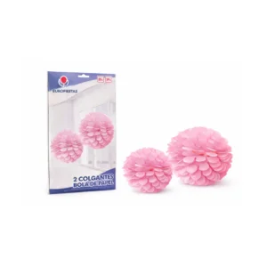 Rosa honeycomb papirballer 2stk