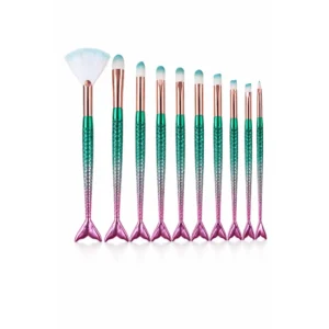 Sminkekost sett 10 deler Grønn