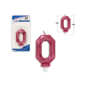 Tall-lys 0 lilla polygon bursdagslys