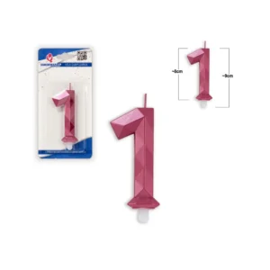 Tall-lys 1 lilla polygon bursdagslys