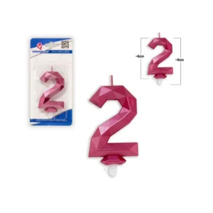 Tall-lys 2 lilla polygon bursdagslys