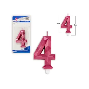 Tall-lys 4 lilla polygon bursdagslys