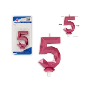 Tall-lys 5 lilla polygon bursdagslys