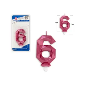 Tall-lys 6 lilla polygon bursdagslys