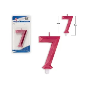 Tall-lys 7 lilla polygon bursdagslys