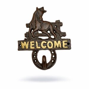 Veggkrok i støpejern - Hestemotiv