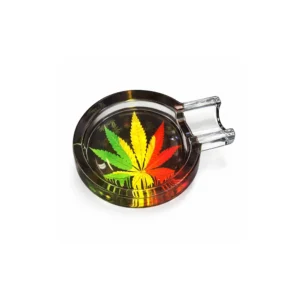 Askebeger i glass 420 cannabis drip leaf design