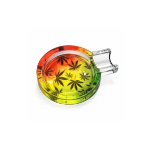 Askebeger i glass 420 cannabis fade leaf design
