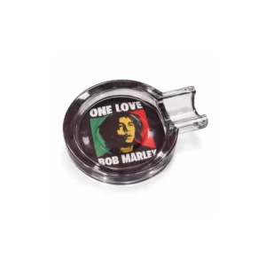 Askebeger i glass Bob Marley one love design