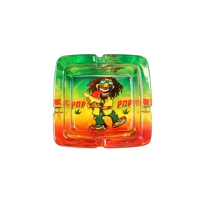 Firkantet askebeger i glass 420 reggae pop