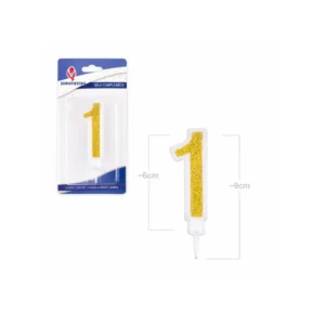 Gull glitter kakelys tall 1