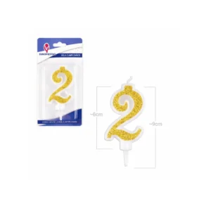 Gull glitter kakelys tall 2