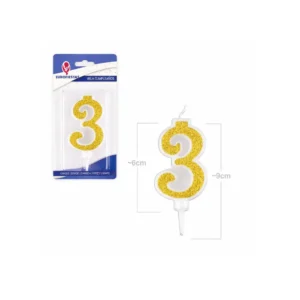 Gull glitter kakelys tall 3