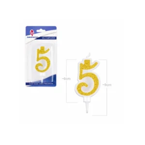 Gull glitter kakelys tall 5