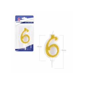 Gull glitter kakelys tall 6