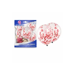 Konfettiballonger rosé rød 4 stk