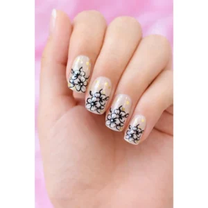Løse negler med blomstermotiv (24 stk)
