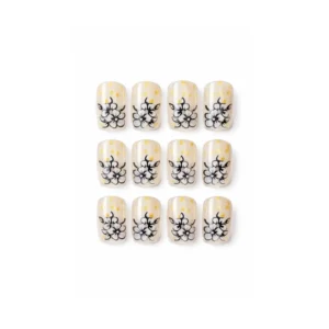 Løse negler med blomstermotiv (24 stk)