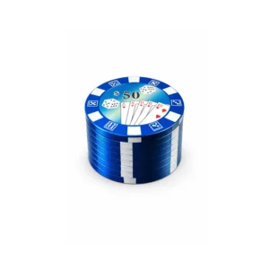 Pokerchip metallgrinder 3 deler Blå