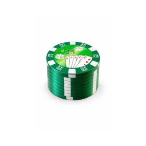 Pokerchip metallgrinder 3 deler Grønn
