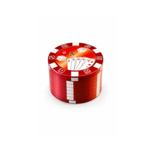 Pokerchip metallgrinder 3 delerRød