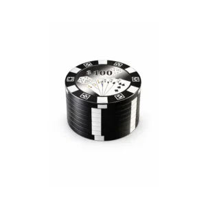 Pokerchip metallgrinder 3 deler Svart