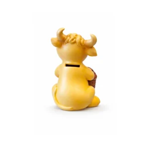 Sparebøsse figurer – søt ku med gullmynter