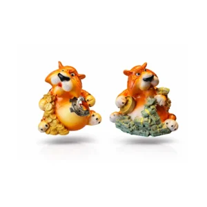 Sparebøsse – tiger figur med gullmynter