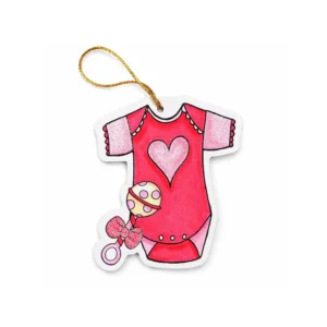 Babyshower Gratulasjonskort – Babybody rosa med hjerte