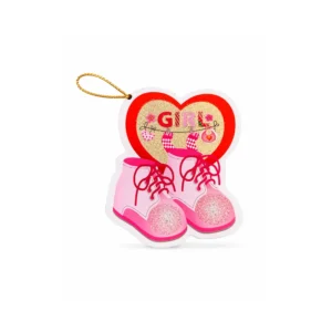 Babyshower Gratulasjonskort – Babysko “Girl” rosa design