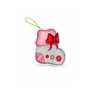 Babyshower Gratulasjonskort – Babysokk rosa med sløyfe
