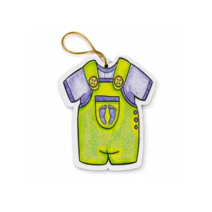 Babyshower Gratulasjonskort - grønn dress
