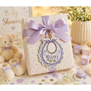 Babyshower Gratulasjonskort – “It’s a Boy” smekke design