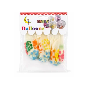 Ballonger med blomstermønster og konfetti – 5 stk